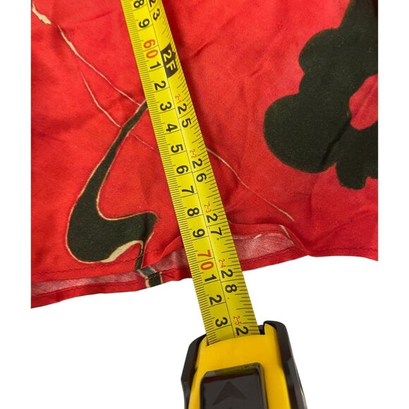 Zara Womens satin Skirt Medium M Red Floral Printed Midi Length 8702/069 NWT - Picture 14 of 15